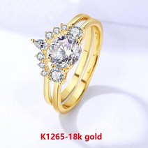 1캐럿다이아반지 컬러 모이사나이트 다이아몬드 이쁜 반지 세트 925 스털링 실버 18 골드 스태킹 반지297447