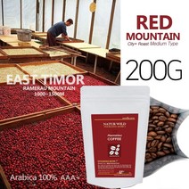 원두커피 200g (레드마운틴) 동티모르 라멜라우 천연야생 커피 아라비카 AAA+(당일 로스팅), 모카포트