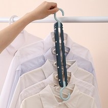 ecolucky 공간절약 5단 접이식 옷걸이 옷장정리, 5단옷걸이 그린, 1개