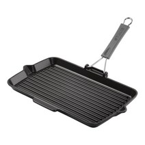 STAUB 주철 실리콘 손잡이 그릴팬 21cm 블랙, 기본