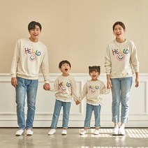 (당일발송) 비다이어리 가족티 돌촬영 100일촬영 백일촬영 커플티 단체티 컬러풀스마일 맨투맨 돌~초등생 엄마 아빠 사이즈가족티 돌촬영 100일촬영 백일촬영 커플티