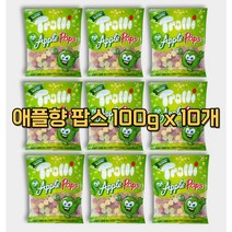 트롤리 애플향팝스 사과맛젤리 아이들간식 apple paps 동그란젤리 츄잉젤리 트롤리애플팝스 100gx10개, 10개, 100g