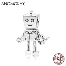 100% 스털링 925 실버 로봇 개 꽃 요정 매력 DIY 구슬 보석 만들기위한 팔찌 믹스 스타일, [03] 3