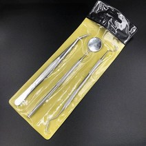 거울 치아 구강 치경 3/4PC 치과 도구 세트 미러 스테인레스 입 핀셋 프로브 키트 관리 준비, 3pcs