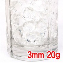 크리스탈볼 3mm 투명 하이드로 소일 워터젤 고흡수성수지 수정토 대체토양 수경재배 방향제 개구리알모양, 20개입