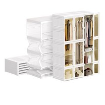 RAKU 옷장 접이식 옷장 도어 첨부 대용량 방수 폭 69104cm 가능 방진 고내하중 의류 수납 소품