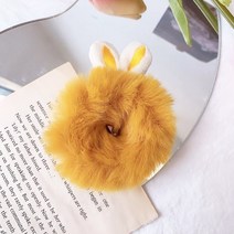 여성 스크런치 토끼 헤어 슈슈 밍크 퍼 머리끈 프라벨 곱창 밴드 머리 고무줄