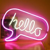 LED 네온사인 네온조명 무드등 OPEN HELLO 매장 카페 개업선물 홈바조명, 헬로 네온사인