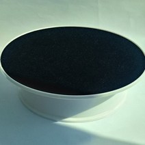 소품 전시 회전 디스플레이, 흰색밑판 검정 천 상판 20cm