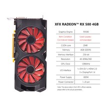 XFX-RX 580 8GB 4GB 2GB 그래픽 카드 AMD GPU Radeon RX590 570 560 550 R7 R9 370 380 비디오 데스크탑 PC, 11 RX580 4GB 2Fan