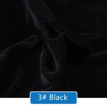 30 색 벨벳 원단 부드러운 뜨개질 황금 실크 벨벳 원단 이브닝 드레스 소재 diy 장난감 웨딩 화면 배경, 3 블랙, 50x160cm