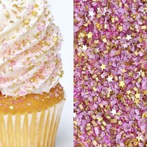 Manvscakes 핑크 골드 크리스탈 믹스 스프링클 믹스 컵 케이크 마카롱 데코 8oz(230g) Sprinkles