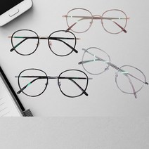 블루라이트 청광 차단 가벼운 패션 둥근 메탈 솔텍스 콤비 뿔테 안경 남자 여자 테 안경태