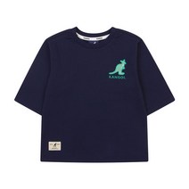 [캉골키즈]APBCRT07010OW 3 4 슬리브 체크 패턴 아플리케 티셔츠 PB 0701 오프 화이트