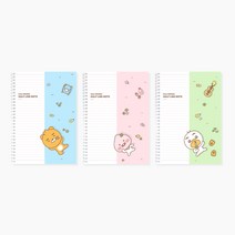 카카오프렌즈 / 리틀프렌즈 하프라인 노트 / 라이언 어피치 튜브 / 유선노트 하프노트 오답노트 카카오노트 초등노트 중고등노트 대학노트 수학노트, 캐릭터별 각1개씩 (3개 묶음상품)