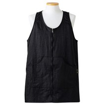 로사홈 식당 주방 업소용 생활방수 조끼형 앞치마, 검정, 1개