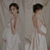 셀프 만삭 화보 촬영 원피스 사진 스튜디오 임부복 뷔스티에 화이트 임산부 스냅 대여