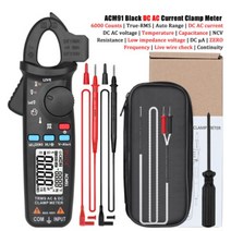 슈퍼 캐패시터 ACM91 디지털 AC/DC 전류 클램프 미터 실제 RMS 자동차 수리 범위 라이브 검사 NCV 온도 주, 02 Black