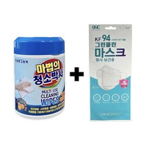 (다떨이몰) 마법의 청소박사 원통형 180매 1개+ 사은품 KF94 마스크 1매, 1통
