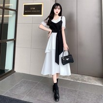 뚱뚱한 자매 슬림 정장 여성의 여름 새로운 큰 크기 프랑스 허리 불규칙한 기질 스커트 투피스, 흰색 투피스 부티크 품질, XL 116kg -125kg