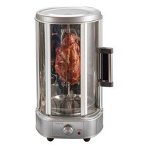 휴대용 전기통닭구이 기계 자동 회전 캠핑 훈제 요리, 블랙, 1개
