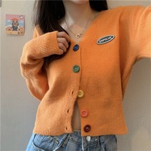긴팔 니트가디건 봄가을 계절 소매 얇은 여자스웨터코디 쁘띠 코트 와이드 루즈핏 브이넥 숏 상의 1766374797