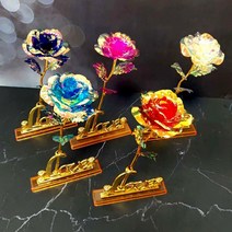 KH LED 장미 홀로그램 조화 유리크리스탈 인테리어 소품 장식 돔 조명, 돔조명 9*20