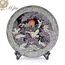 기타 바보사랑[현진통상]H.jin 나전칠기 자개 쟁반 30cm (송학)