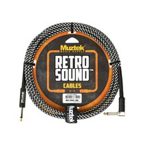 (케이블) Muztek RETRO SOUND Cable 3m Angle Black/Silver (RS-300L BS) /PLUG 1자 ㄱ자/ 레트로 사운드 악기케이블 잭선, 단품