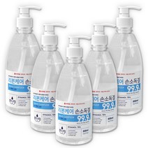 리본케어 손소독제 에탄올 70% 500ml, 손소독겔 5개