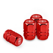 4Pcs 6 각형 자동차 휠 타이어 Ventil 밸브 캡 림 줄기 커버 링컨 MKZ MKX 비행가 네비게이터 대륙 해적 MK, 02 Red