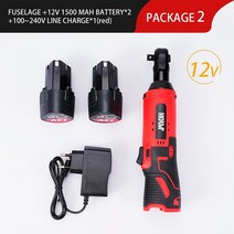 전동라쳇 임팩렌치 깔깔이바 호환 12V 18V 임팩트 렌치 무선 충전식 전기 38 인치 직각 래칫 드라이버 전동, 04 12V Red 2Battery_01 미국