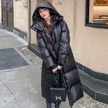 여자 겨울 캠핑 데이트 여행 패딩 롱패딩 검정 스타일