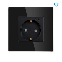 스마트 소켓 EU 표준 Wifi 콘센트 홈 개선 지능형 안전 플러그 Tuya app와 함께 작동 Google Alexa 타이머, 한개옵션1, 01 Black