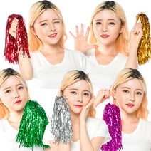 혀누닷컴 손잡이형 응원 수술 1쌍 체육대회 운동회 치어리딩 응원도구 응원용품, 골드