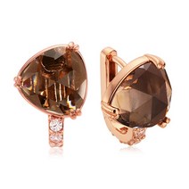 라디오사 18K 스모키쿼츠 귀걸이 G18D-7915EM