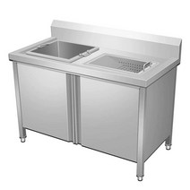 잔반처리대 업소용 퇴식구 스텐 짬통 급식 뷔페, 이중 사각형