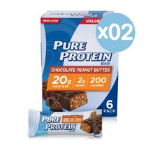 Pure Protein 퓨어 프로틴 바 초콜릿 피넛 버터 20g 함유 50g 6개입 300g 2팩 Bars Chocolate Peanut Butter, 3 Pack
