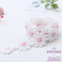 NEW-데이지꽃모양레이스, 연핑크(1마-90cm)