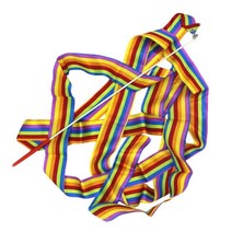 리듬체조리본 4M 댄스 리본 스트립 체육관 리듬 예술 체조 발레 스트리머 달리기 막대, 07 Rainbow Color
