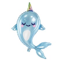 파티데코 일각고래 뿔돌고래 바다동물 파티풍선