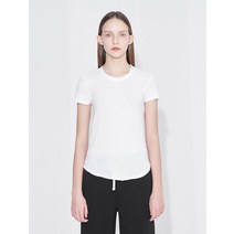 James Perse Women Sheer Slub 크루넥 Tee 화이트