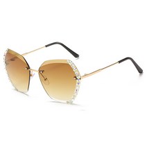 새로운 라인석 선글라스 여성 패션 무테 안경 트렌드 음영 선글라스 여성 다채로운 안경 UV400 638