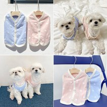 순면 귀여운 강아지옷 조끼 나시 실내복 아리아 곰, 핑크