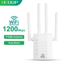 사용이 편리한 EDUP WiFi 리피터 1200Mbps 신호 확장기 2.4G 및 5GHz 무선 AP 모드 원 클릭 WPS 2 LAN 포트 네트워크, 01 EP-R1205U