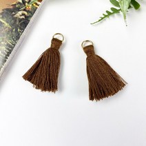 3.5cm) 컬러 태슬 장식 (2개), 브라운