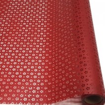 [귀염포장] 꽃무늬 뿅뿅 펀칭롤 - 빨강색(50cmx10yds) 고퀄리티 포장지 꽃다발 선물 포장 공예 플라워 원데이클래스(5롤이상 주문시 배송가능)