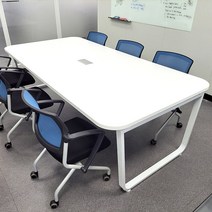 라인 회의용 테이블 사무실 회의실, W2400 X D1200 X H720:화이트