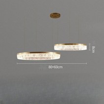 럭셔리 골드링 크리스탈 샹들리에 빌라 로비 거실 침실 레스토랑 인테리어 조명 ch799, 교차형 2단 직경60+80cm