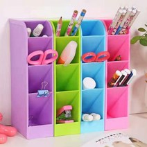 컬러 4단 슬림 연필꽂이/볼펜꽃이/판촉물/사은품/인테리어소품/필통/데스크용품, 컬러연필꽂이(핑크)